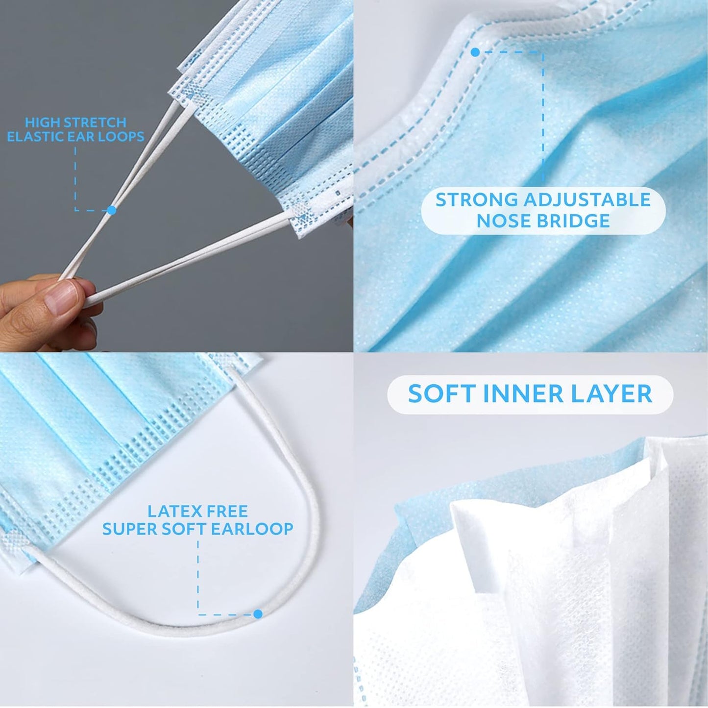 MAGICARE Made in USA Masks - Blue Disposable Face Masks - Medical Grad