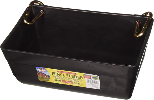 (2 Pack) Little Giant Fence Feeders With Clips, 11-Inch, Black