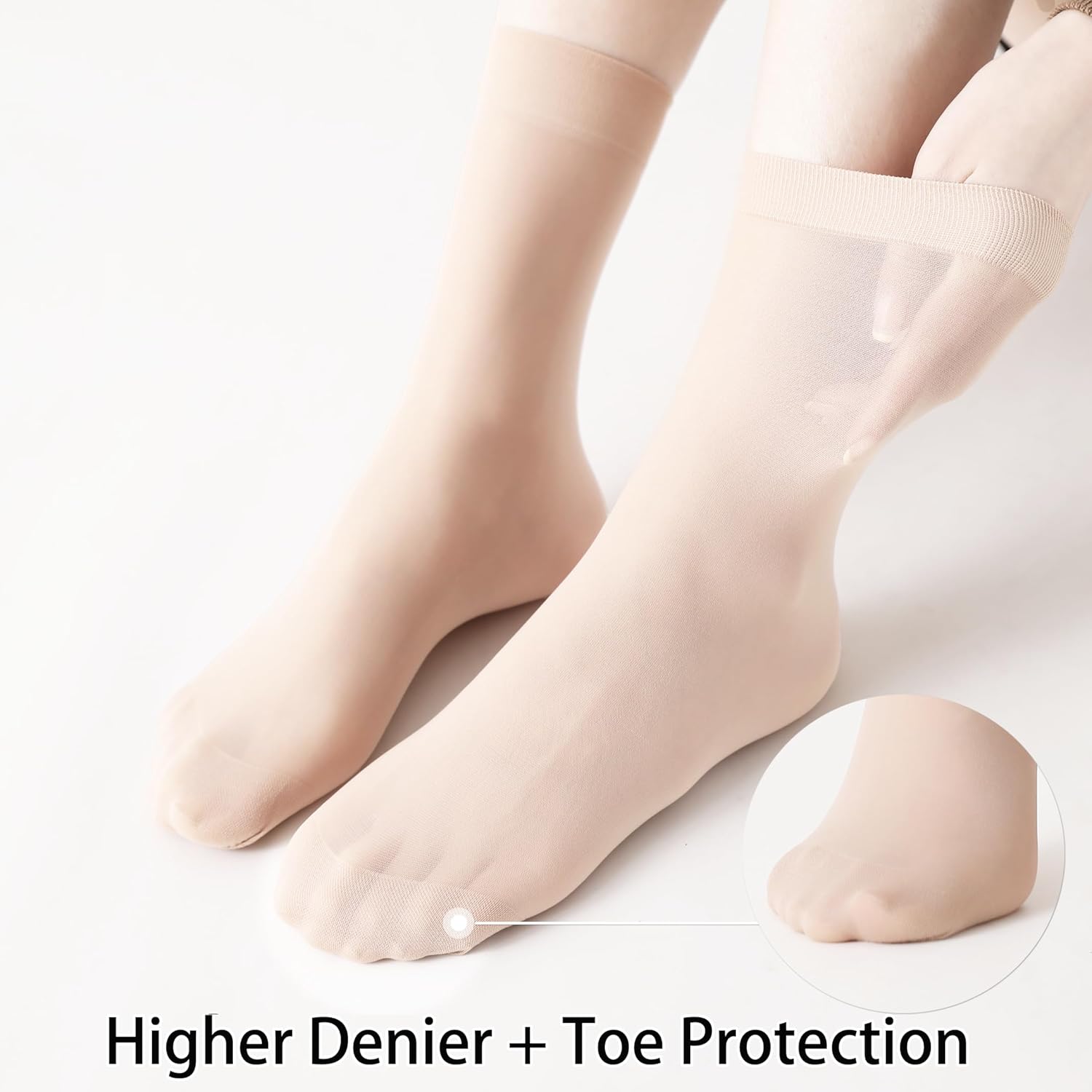 Women's 10-24 Pairs (in Gift Box) Ankle High Sheer Nylon Socks Soft Ti