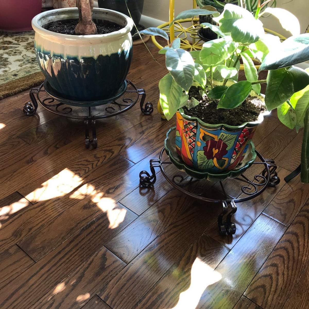 Black Plant Stand for Flower Pot Heavy Duty Potted Holder Indoor Outdo