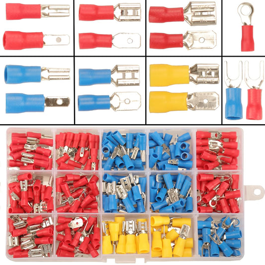 280PCS Crimp Connectors, 2.8mm 4.8mm 6.3mm Male and Female Spade Conne