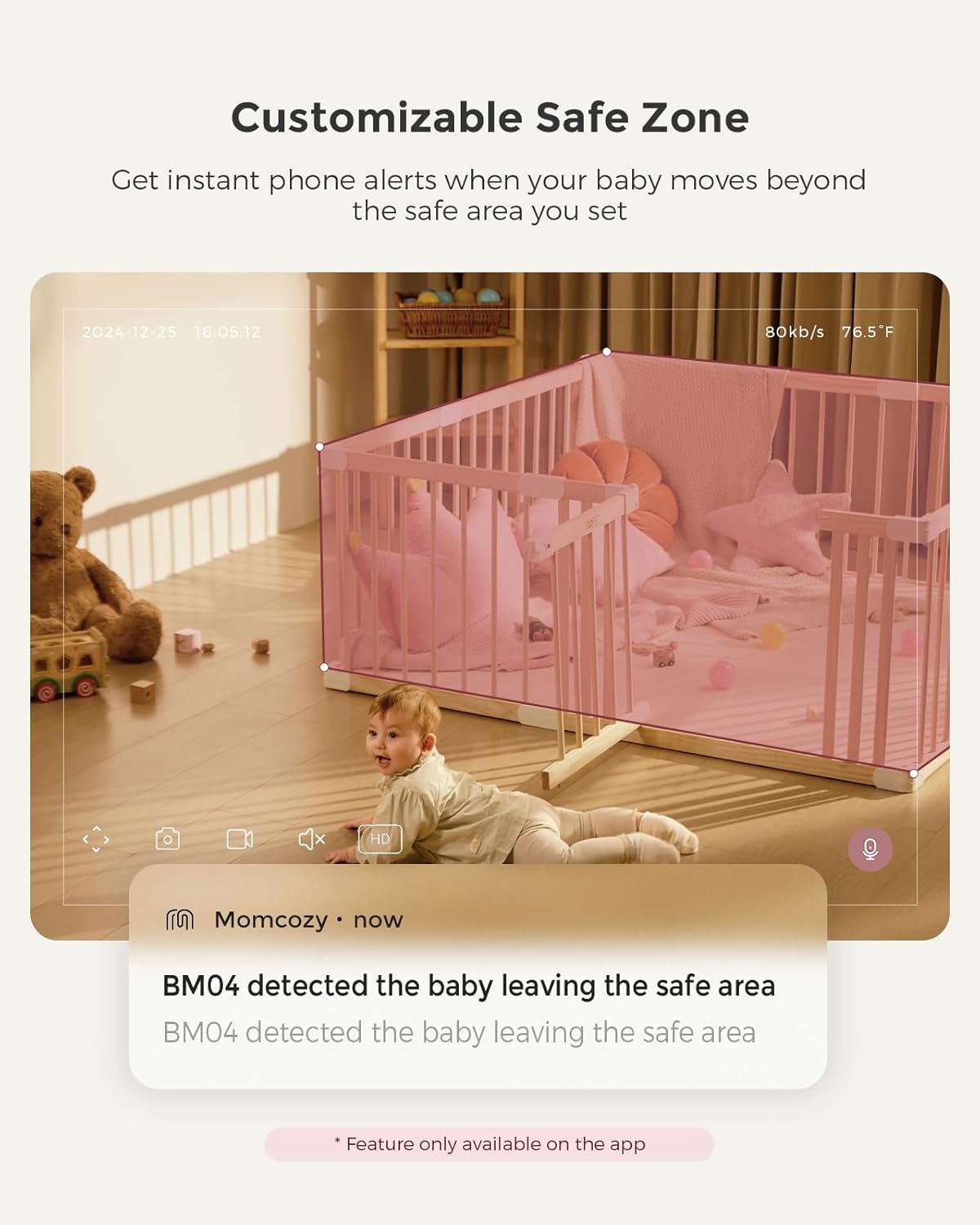 Momcozy Smart WiFi Baby Monitor with Camera and Audio, 5" 1080P Screen