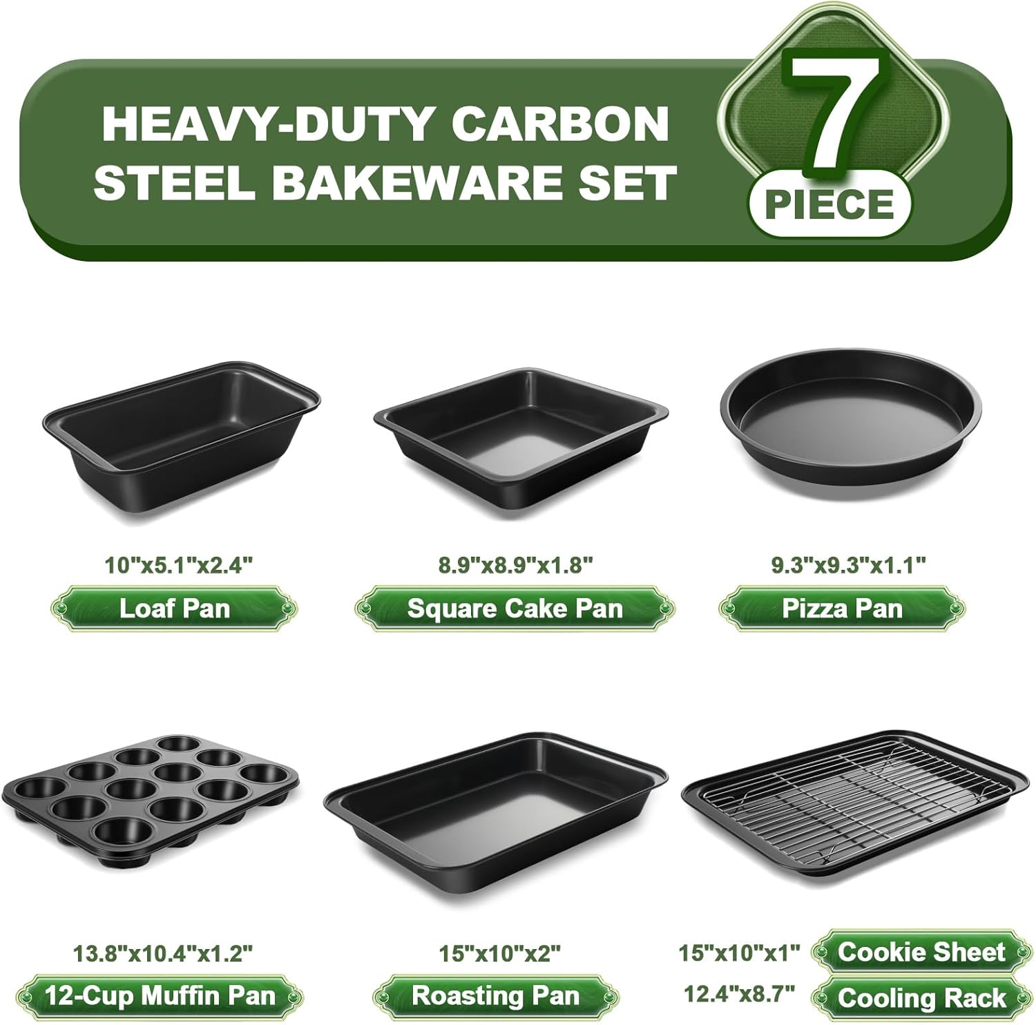 EWFEN Bakeware Sets, Baking Pans Set, Nonstick Oven Pan for Kitchen wi