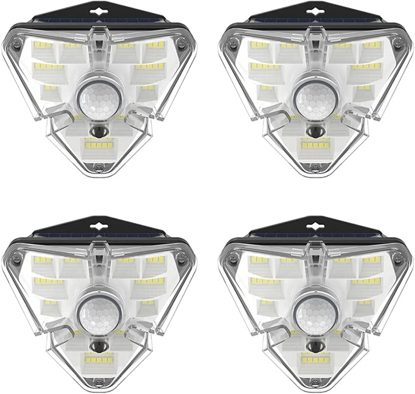Courtyard Light 4 Pcs Outdoor Solar Motion Sensor Wall Lamp Waterproof Power Street for Door Front Garden Garage