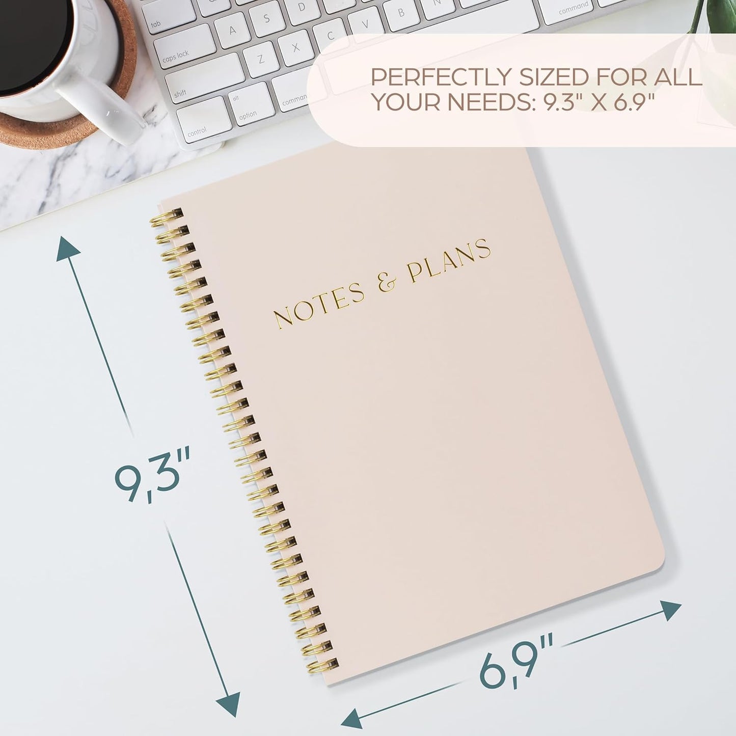 Beautiful Daily Planner And Notebook With Hourly Schedule - Aesthetic 
