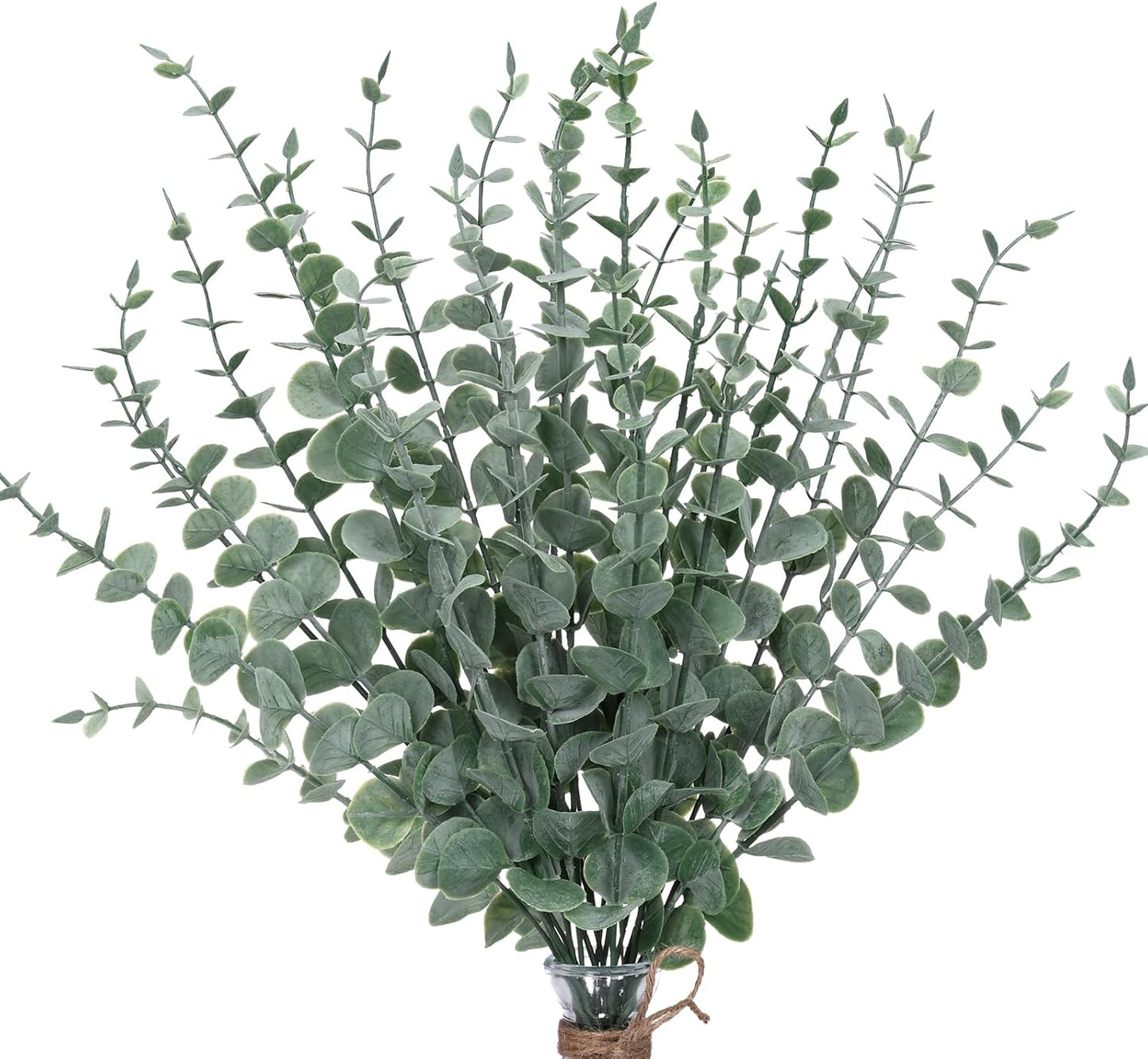 CEWOR 24pcs Eucalyptus Stems Artificial Eucalyptus Leaves Fake Greener