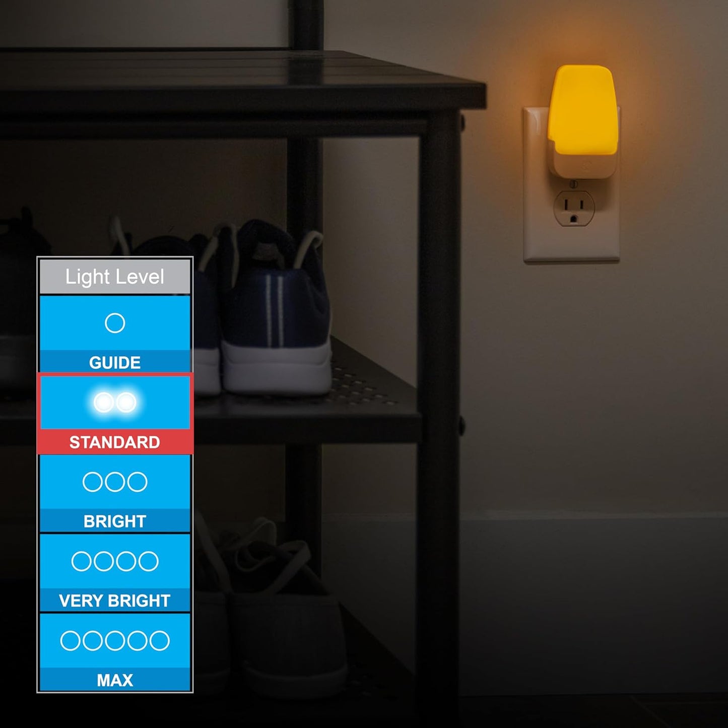 GE Sleeplite Night Lights Plug Into Wall, Dusk to Dawn Sensor, Ambient Lighting, Sleep Aid, Bathroom Décor, LED Lights for Bedroom, Apartment Essentials, Smart Home,76135, Amber, 2 Pack