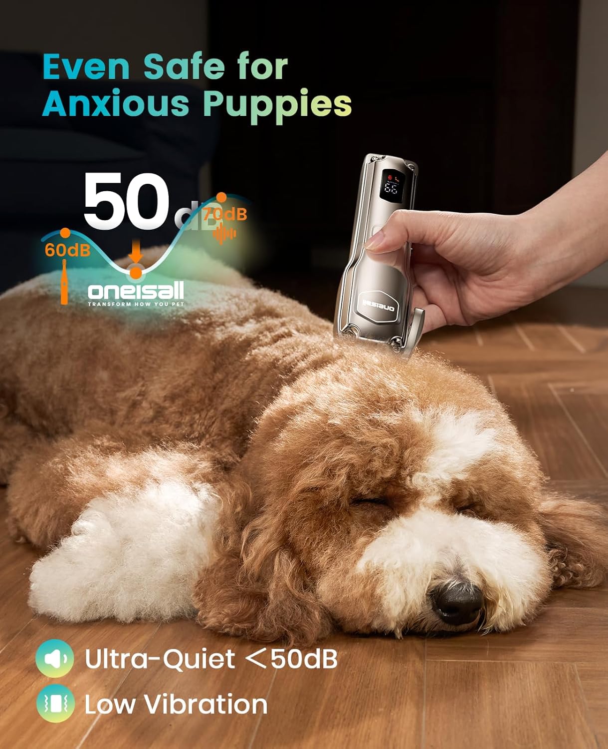 oneisall Dog Clippers for Grooming Thick Hair,Low Noise Dogs Grooming 