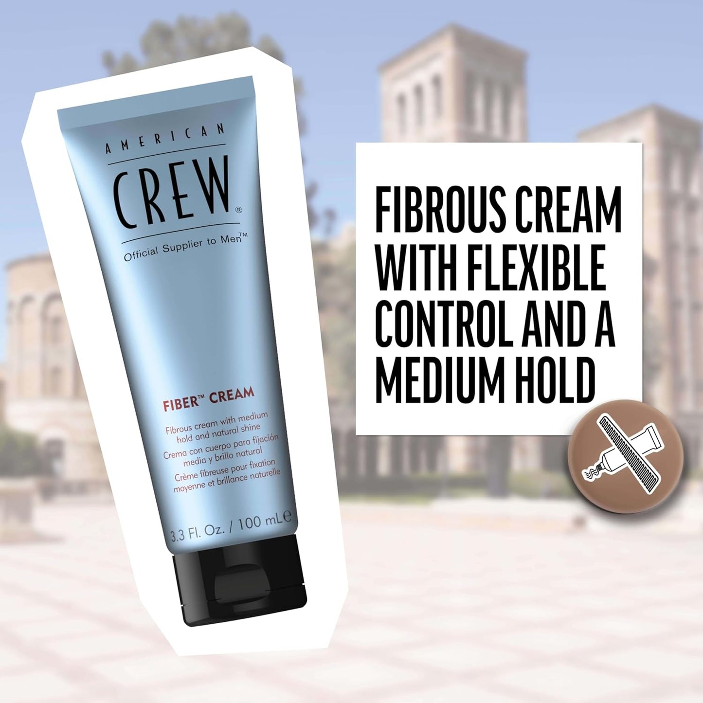 American Crew Men's Fiber Cream, Like Hair Gel with Medium Hold & Natu