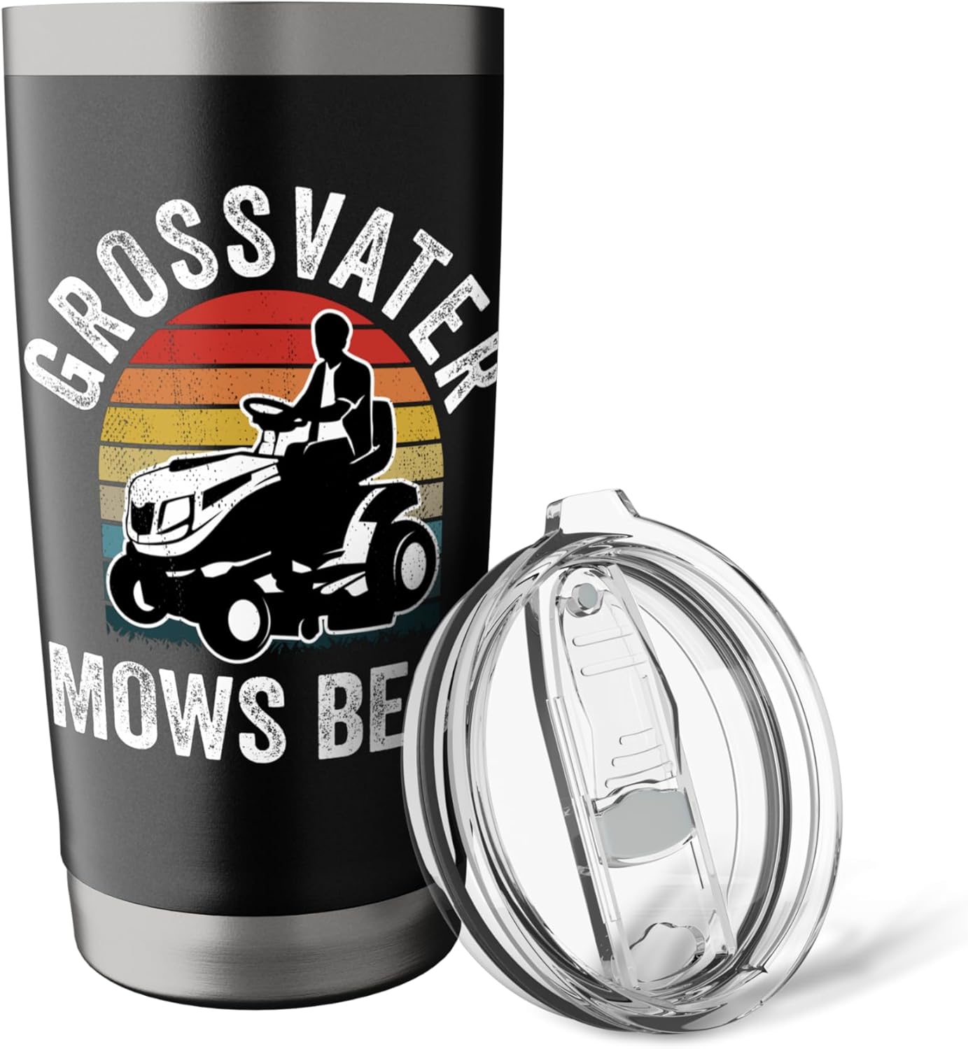 Grossvater Mows Best Funny Gardener Lawn Care Father's Day Stainless Steel Insulated Tumbler