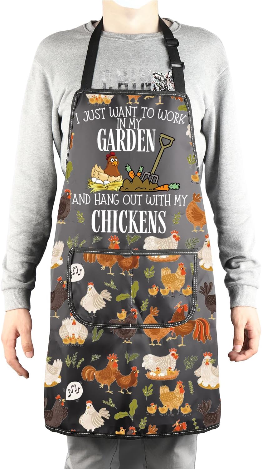 MBMSO Chicken Grilling Apron Chicken and Garden Gifts Chickens Kitchen