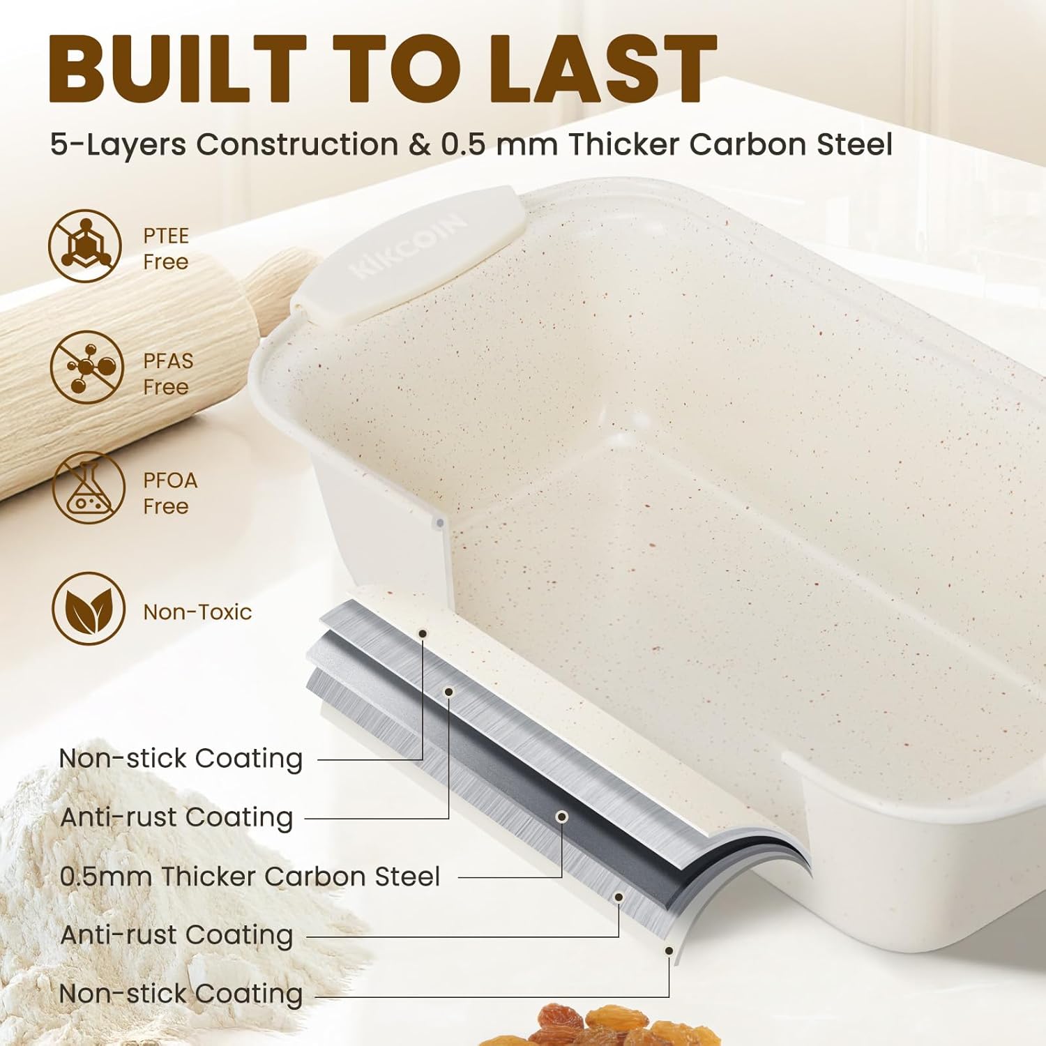 Kikcoin 22 PCS Nonstick Baking Pans Set, Stackable Bakeware Sets with 
