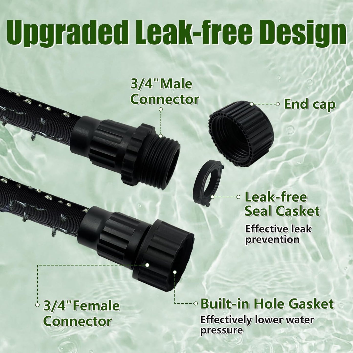 Soaker Hose 100FT, Thickened Flat Soaker Hoses For Garden 100 ft 2 pac