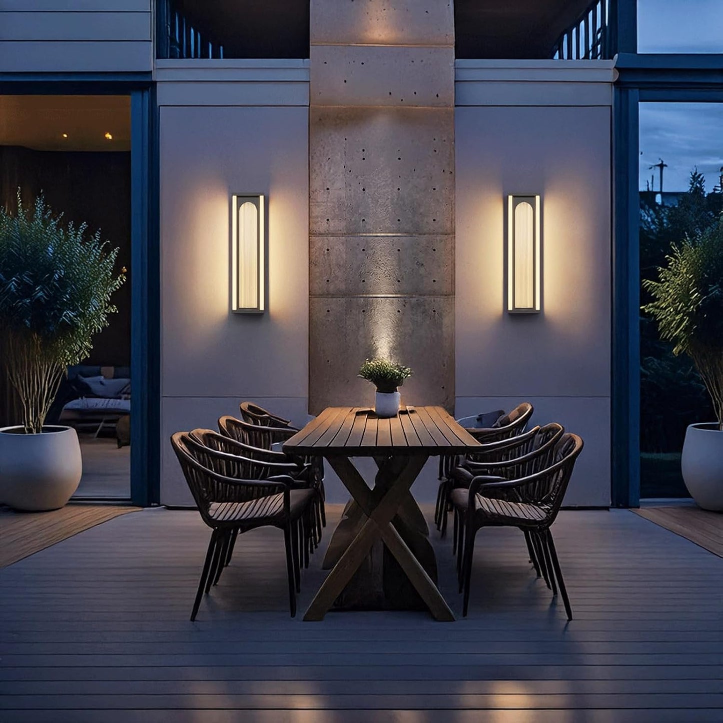 Solar Outdoor Wall Sconce Light Fixture, Modern Waterproof Exterior Wall Lamp with PC Shade, Black Stainless Steel Wall Lantern, Dusk to Dawn Wall Mounted Lighting for Patio, Porch, Garden