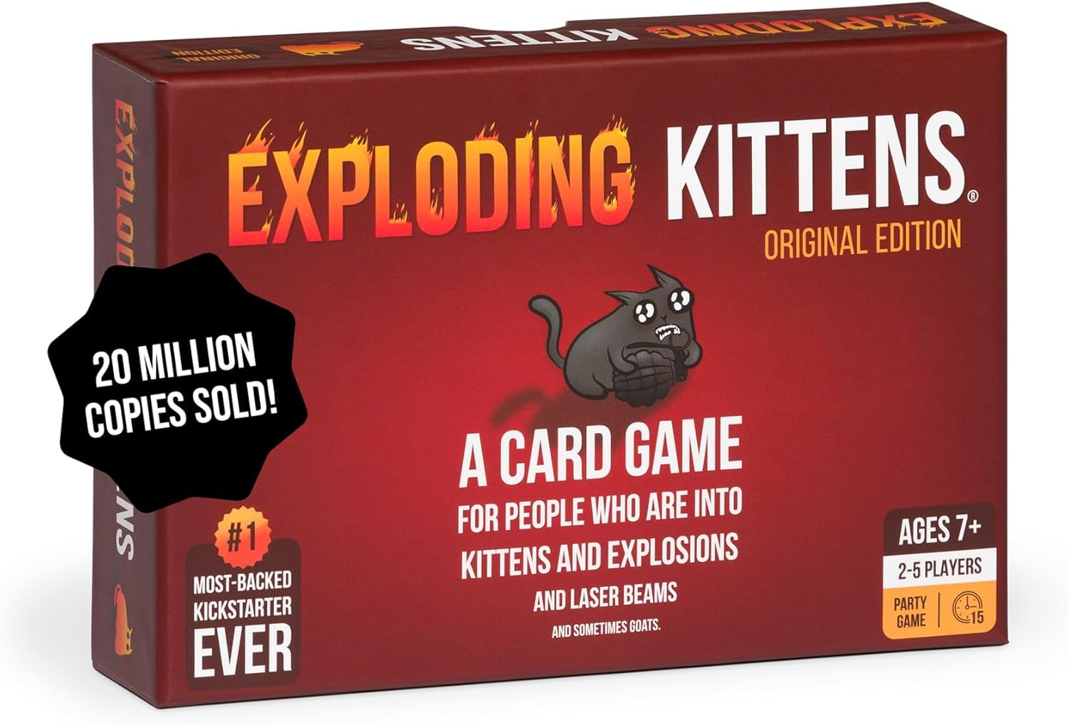 Exploding Kittens Original Edition - 2-5 Players - Ages 7+ - 15 Minute