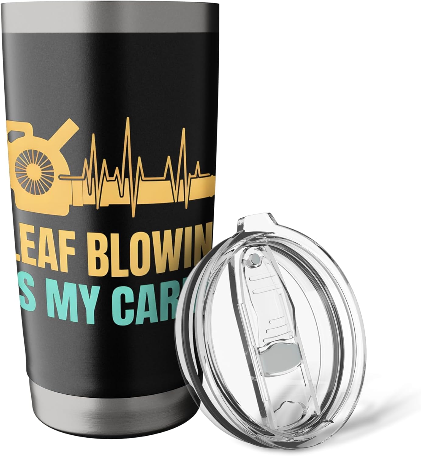 Leaf Blowing Is My Cardio Funny Landscaping Worker Stainless Steel Insulated Tumbler