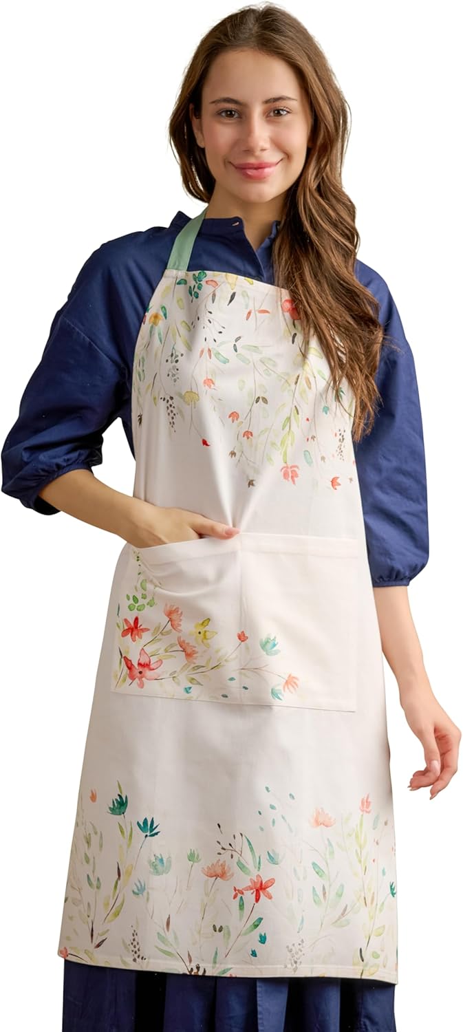 Maison d' Hermine 100% Cotton Apron for women with Pocket Kitchen Chef