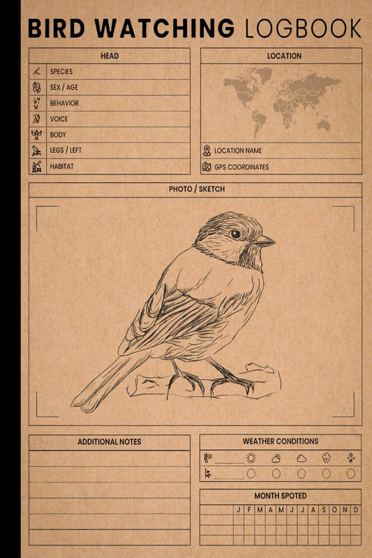Bird Watching Log book: Record Bird Species, Locations, Dates, Weather Conditions, Sightings, and Personal Notes for Backyard and Field Birders with Space for Drawings and Observations