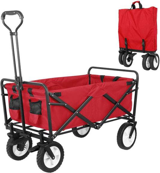 Outdoor Utility Wagon, Heavy Duty Folding Garden Portable Hand Cart, w