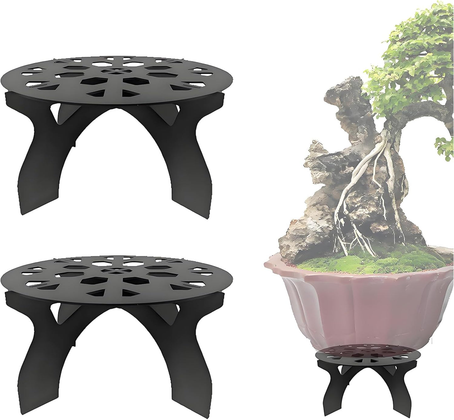 2 Pack Metal Plant Stand for Indoor and Outdoor Use – 220LB load Capac