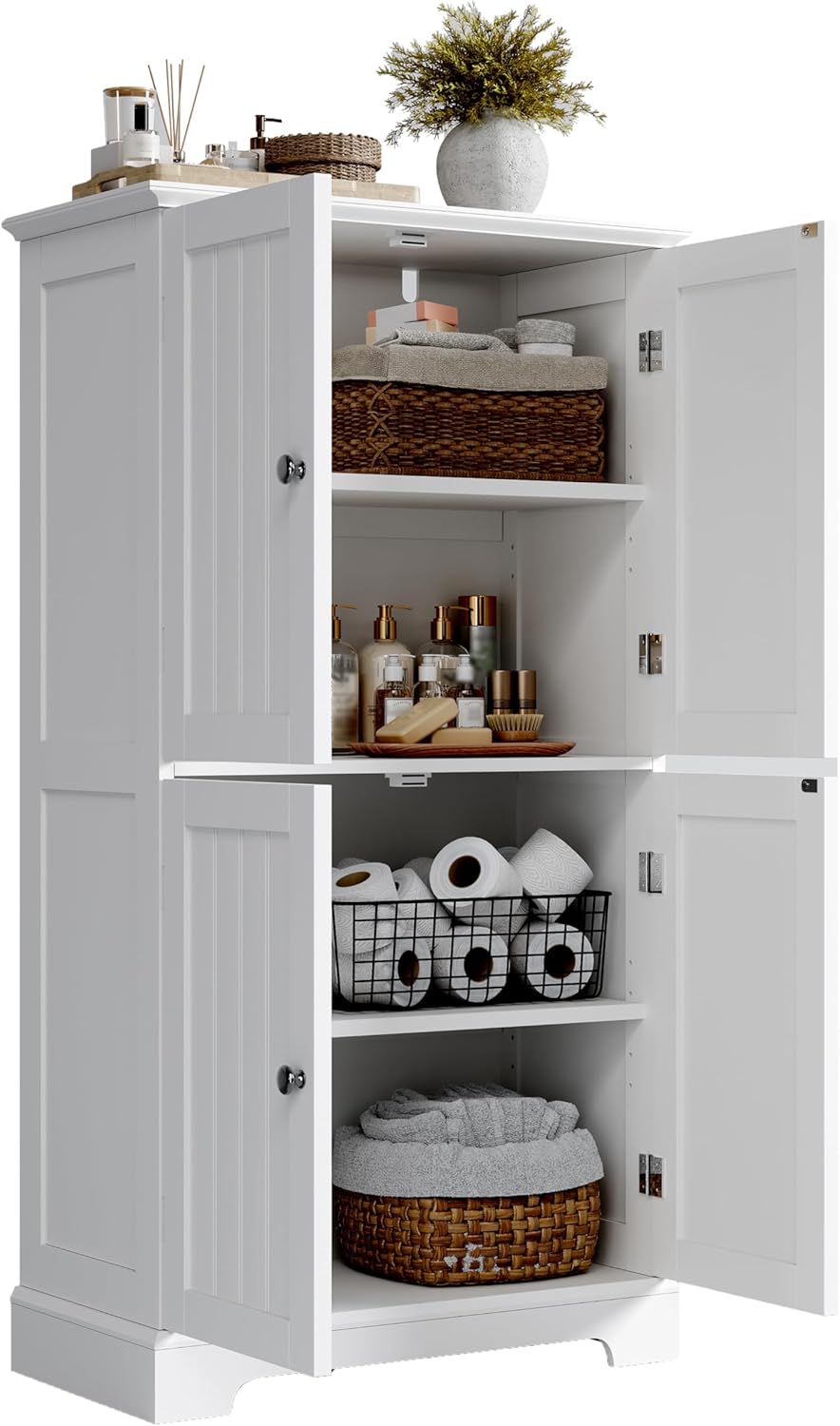 ChooChoo Bathroom Floor Cabinet, Modern Bathroom Storage Cabinet with 