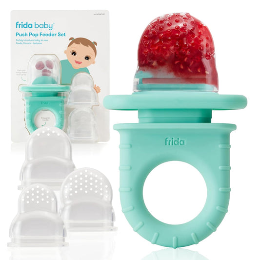 Frida Baby Push Pop Silicone Feeder, Baby Fruit Food Feeder to Safely 