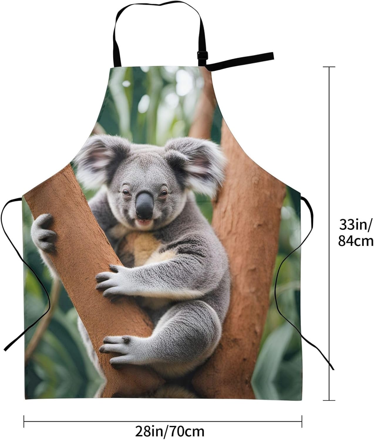 Hugging tree koala print Waterproof chef's apron with pocket apron for kitchen cooking baking barbecue and gardening