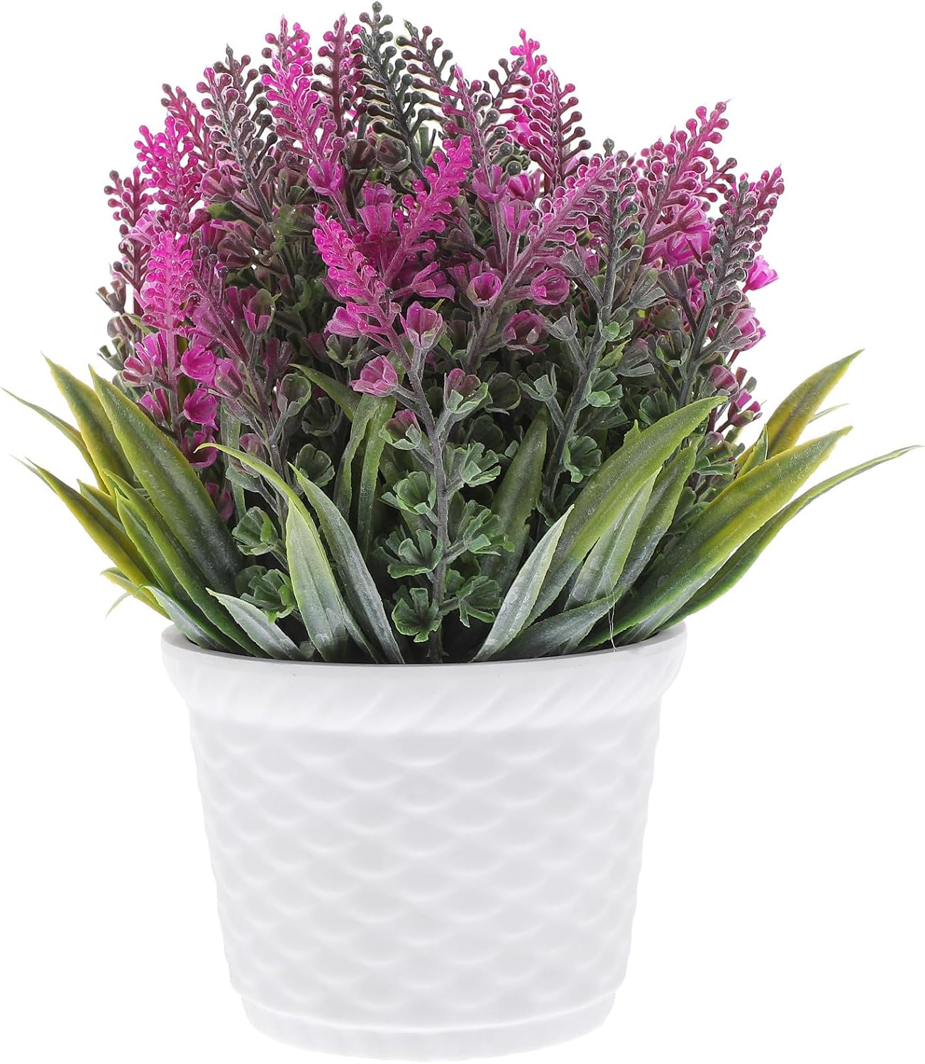 Artificial Lavender Ball Plant in Pot, Faux Potted Flowers Decoration 