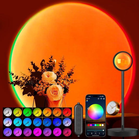 Sunset Lamp Projector with APP & Button Control, 360 Degree Rotation M