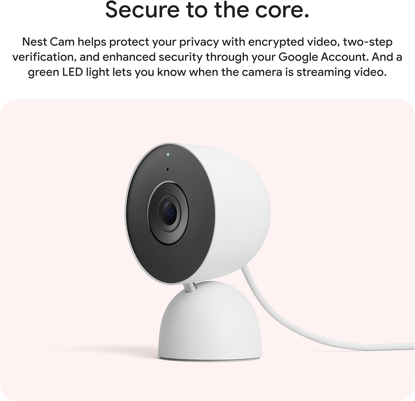 Google Nest Cam Indoor (Wired, 3rd Gen) - Security Camera with 2K Vide