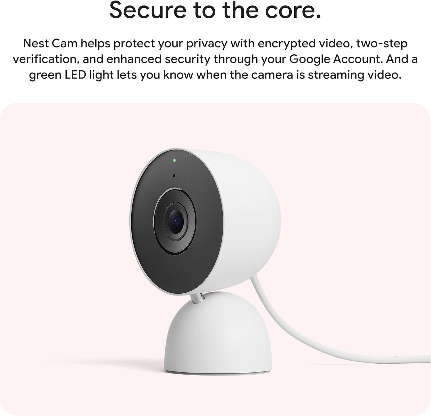 Google Nest Cam Indoor (Wired, 3rd Gen) - Security Camera with 2K Vide