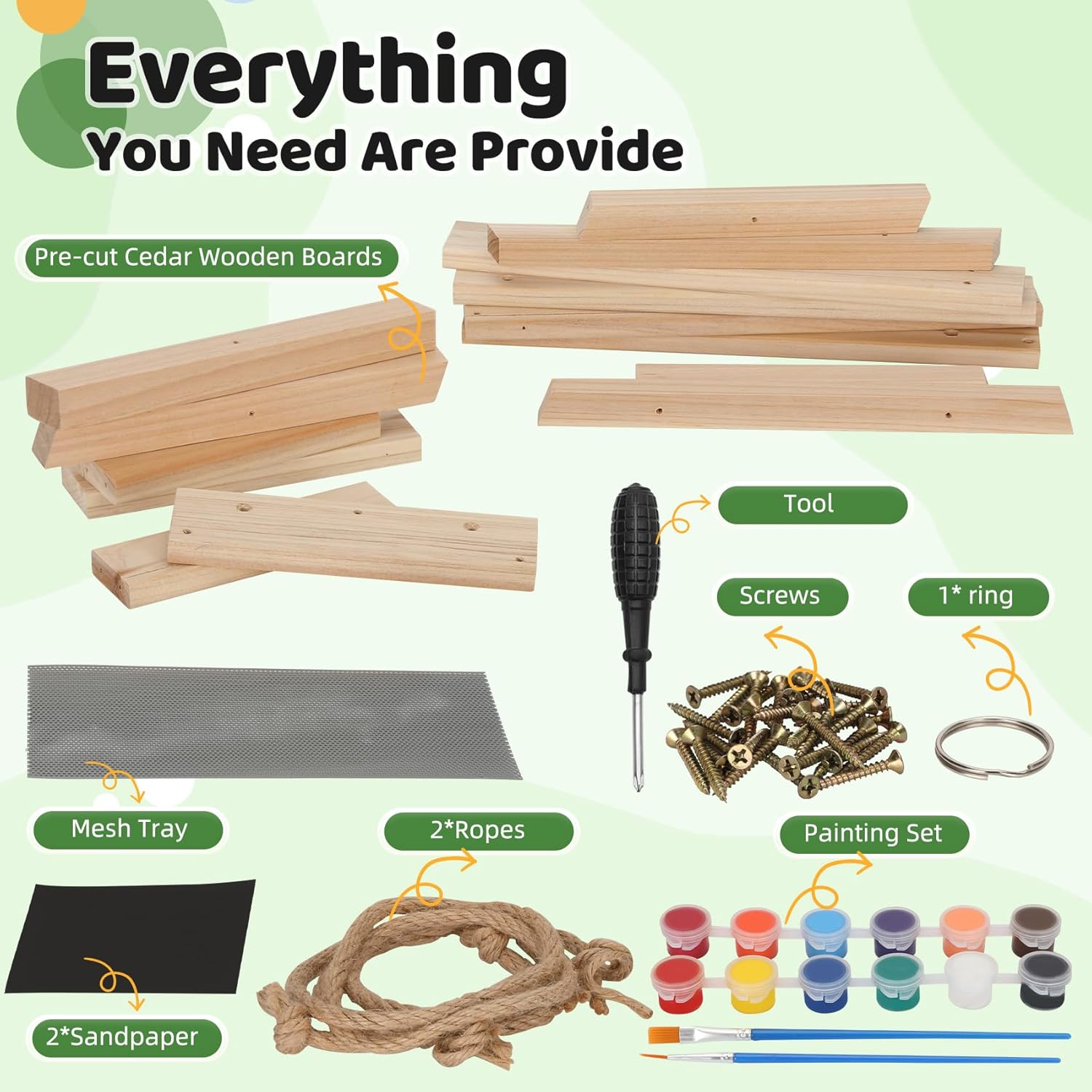 Squirrel Picnic Table Feeder, DIY Wood Building Kits with Paint Set,fo