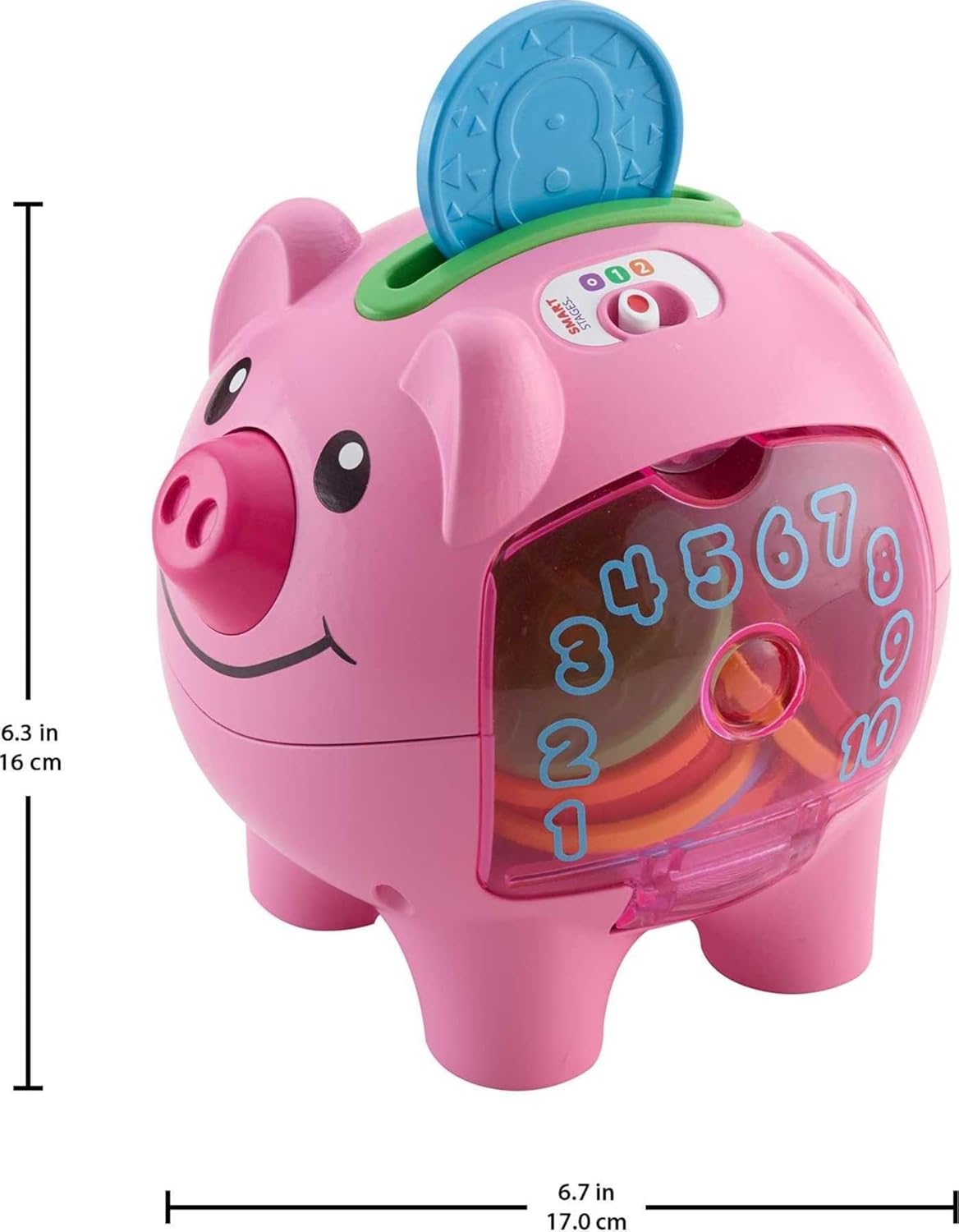 Fisher-Price Baby & Toddler Toy Laugh & Learn Smart Stages Piggy Bank 