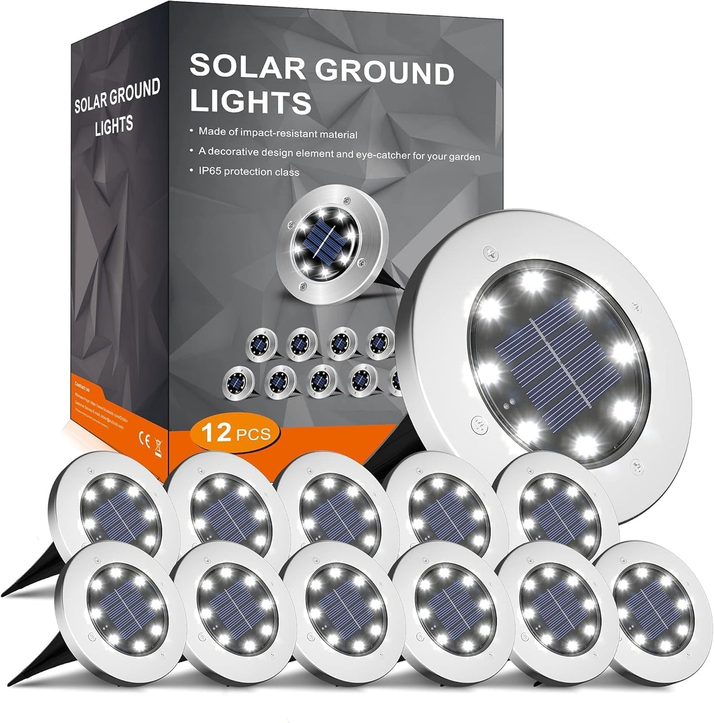 INCX 4.6 inch Solar Lights Outdoor Waterproof,12 Pack Solar Lights for