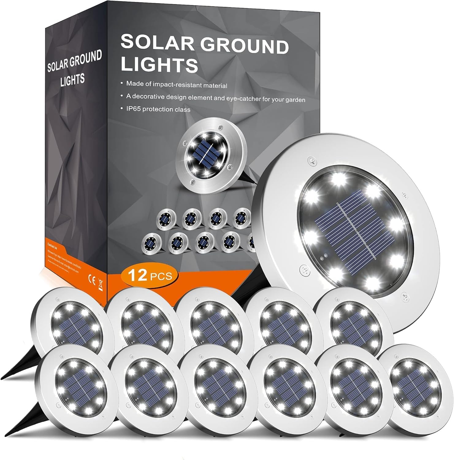 INCX 4.6 inch Solar Lights Outdoor Waterproof,12 Pack Solar Lights for