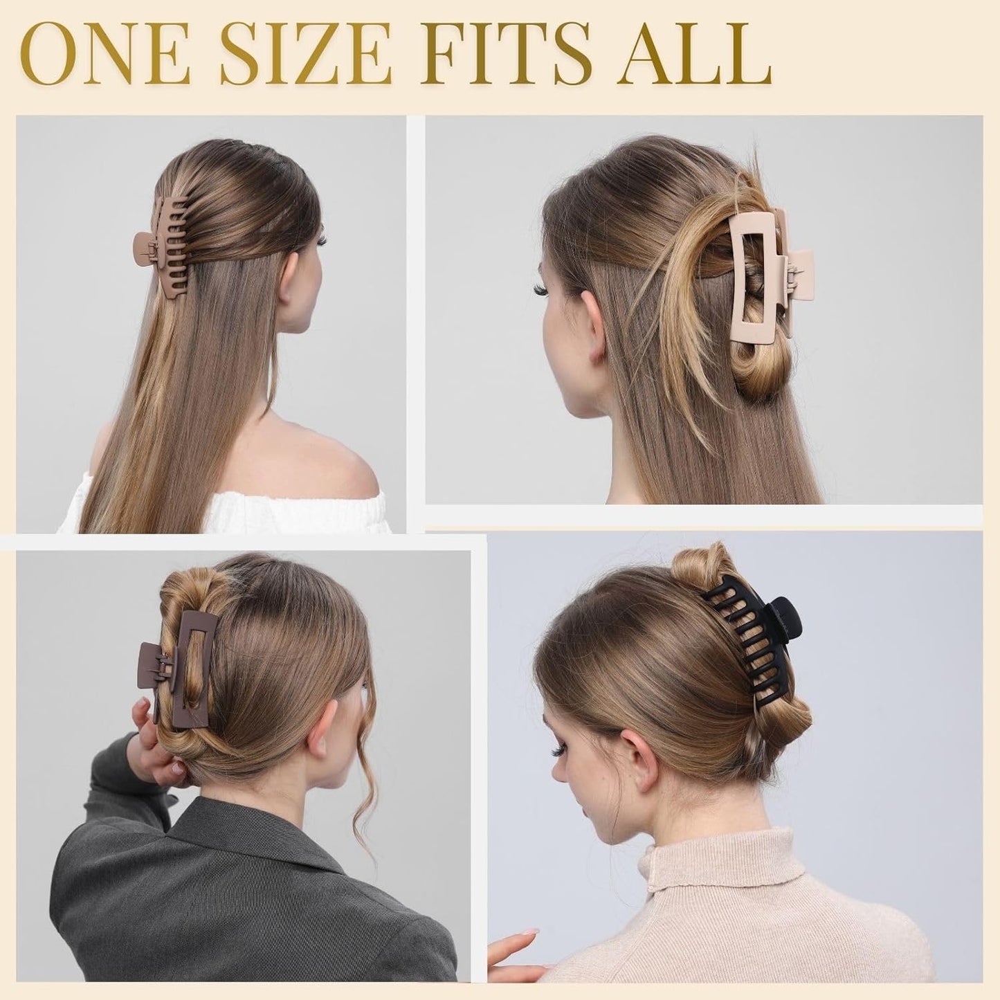 LuSeren Hair Clips for Women 4.3 Inch Large Hair Claw Clips for Women 