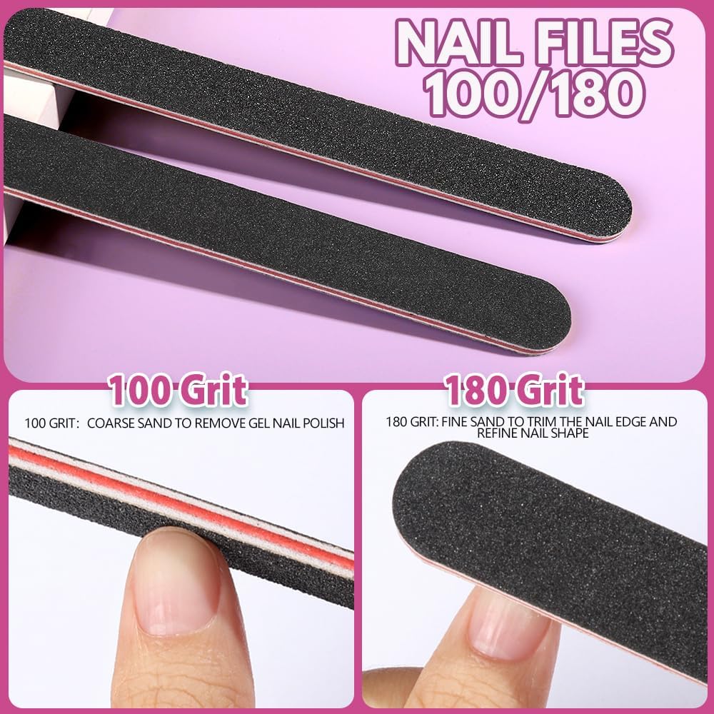 FANDAMEI Nail Files and Buffers, 20PCS Nail File Kit. Rectangular Nail