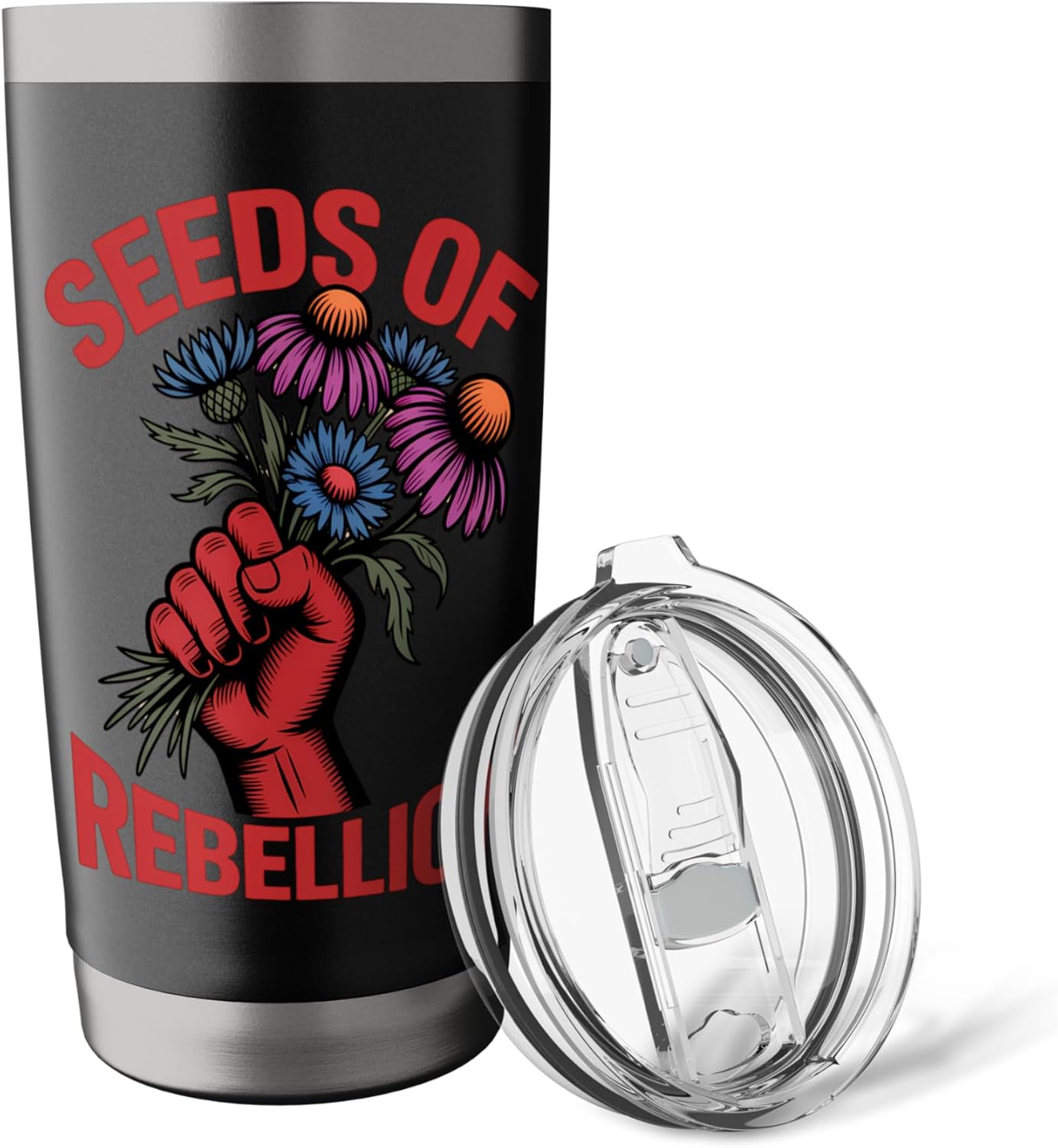 Seeds of Rebellion Eco Activism Wildflower Garden Stainless Steel Insulated Tumbler