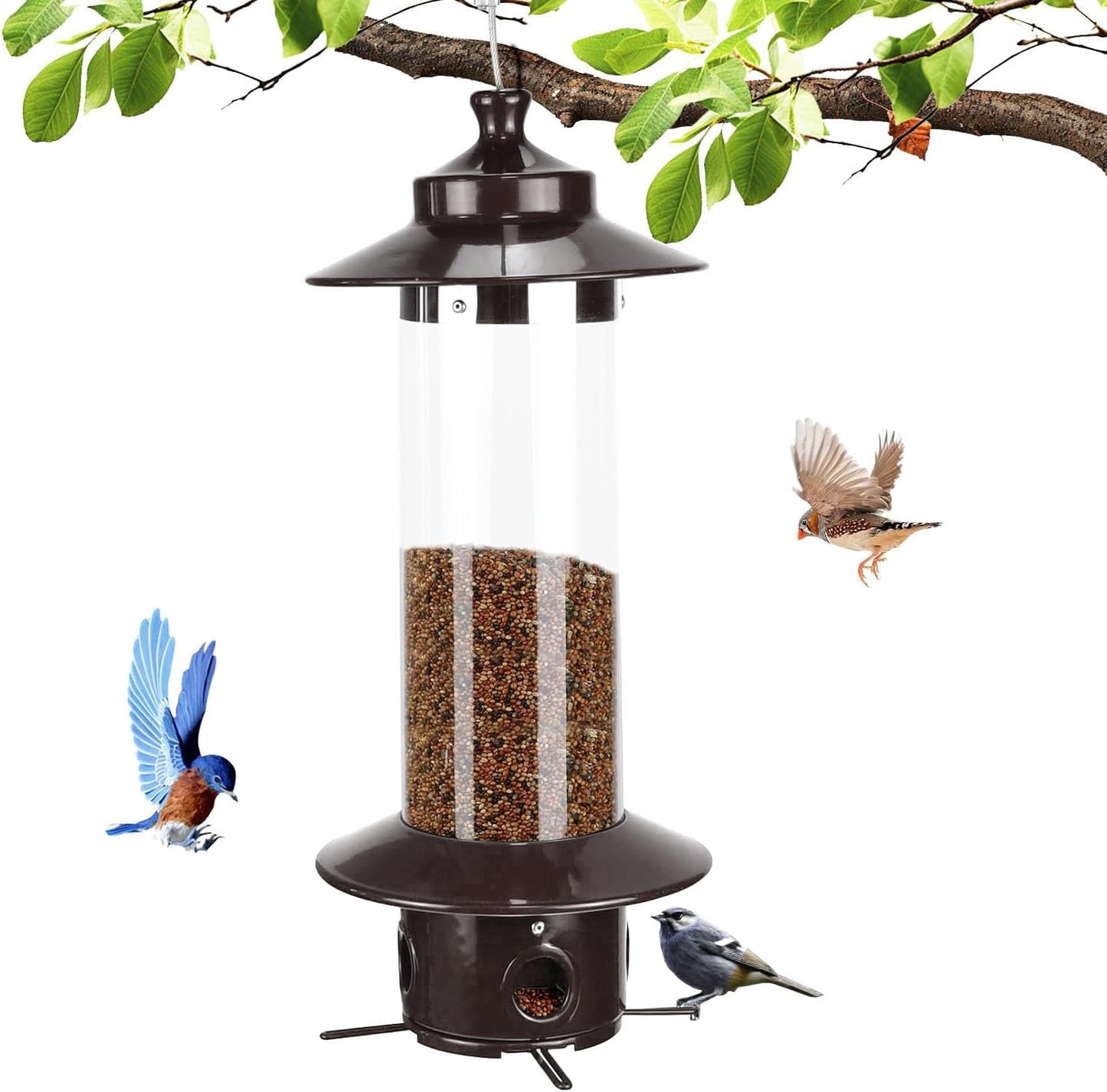 Metal Bird Feeder for Outdoors, Hanging Squirrel Proof Bird Feeders fo