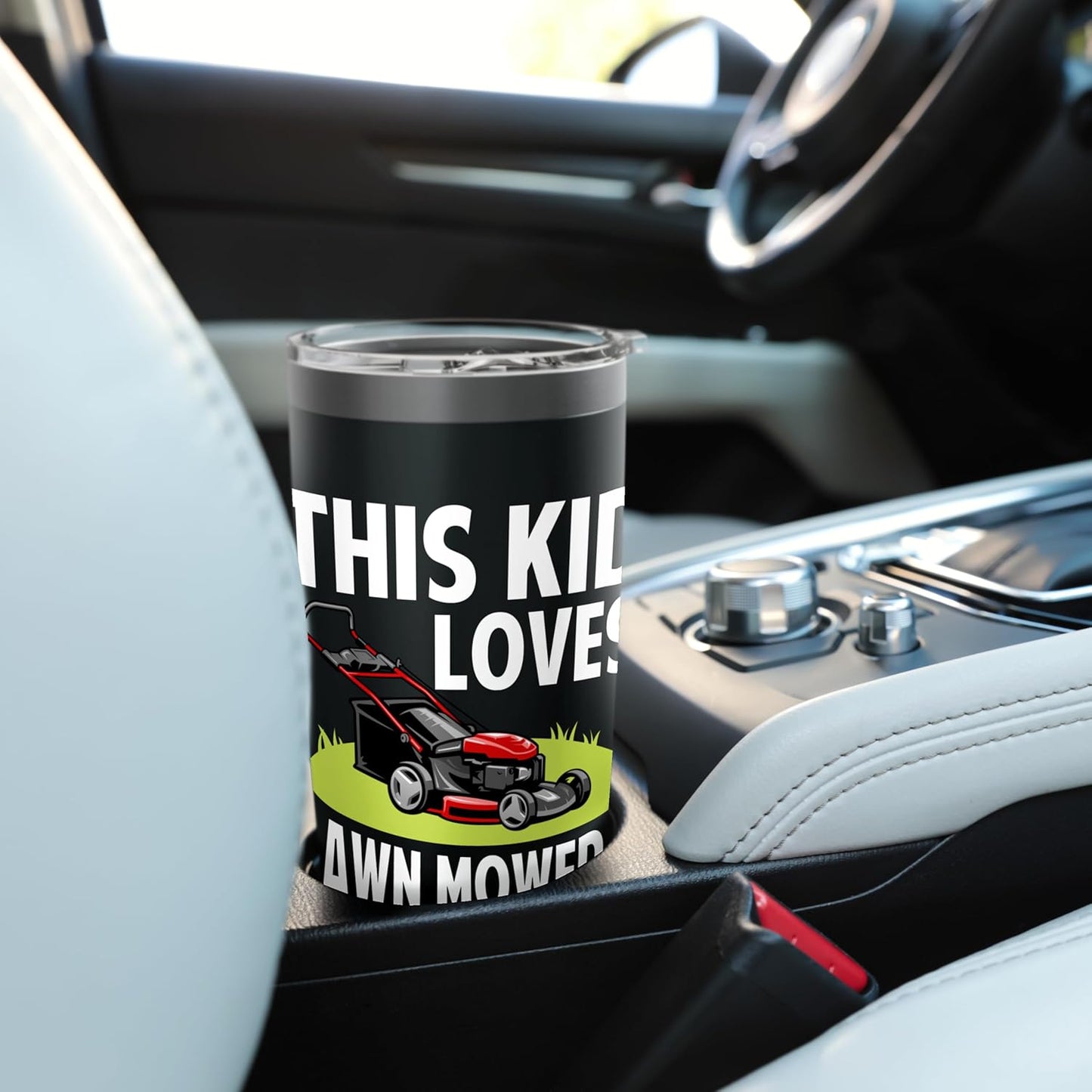 This Kid Loves Lawn Mowers Yard Work Design For Boys Girls Stainless Steel Insulated Tumbler