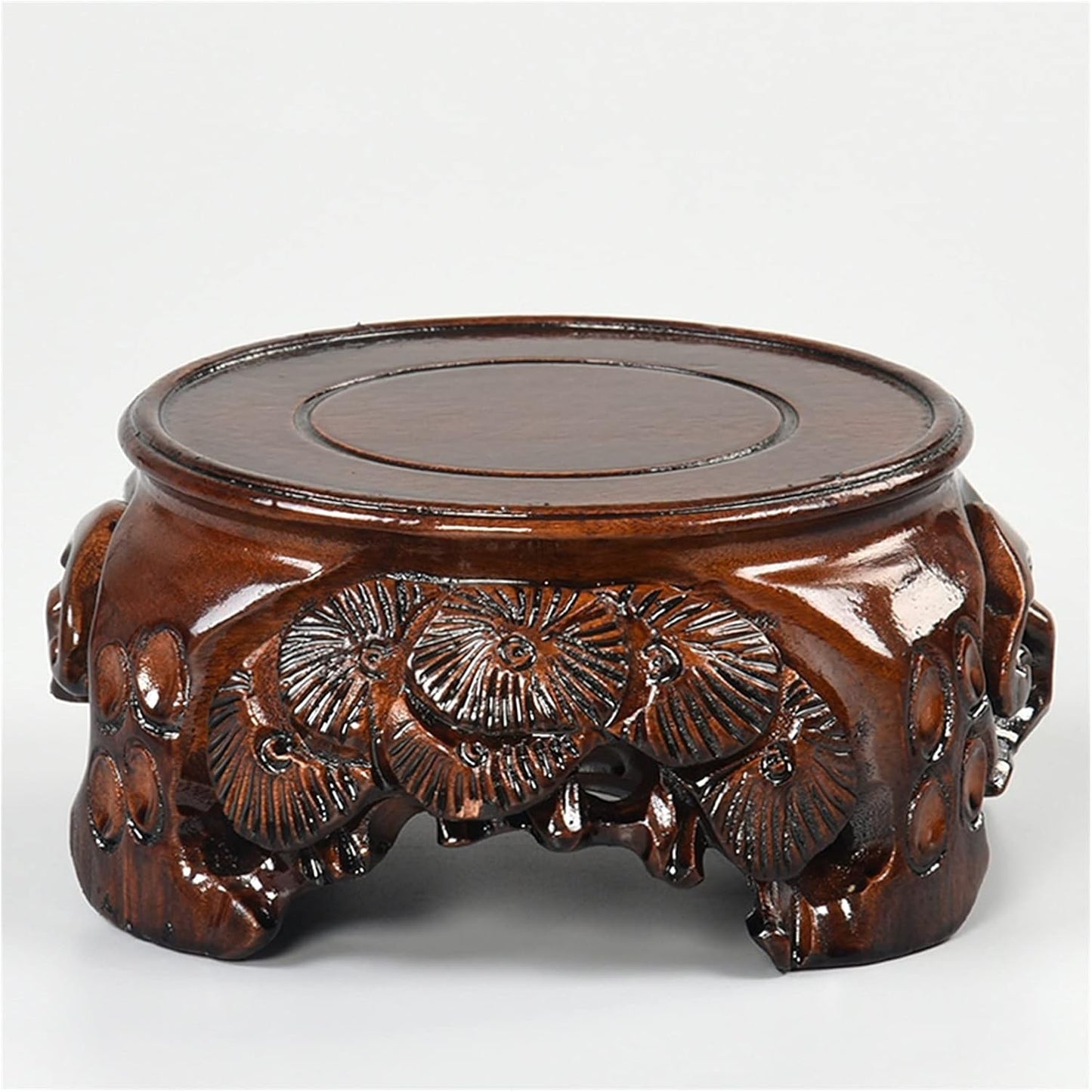 Bonsai Base Wooden Vase Base Round Pedestal Display Stand for Flower Pot Odd Stone Ornaments Wooden Base 3 Inches High Display Stands (Size : X-Large)