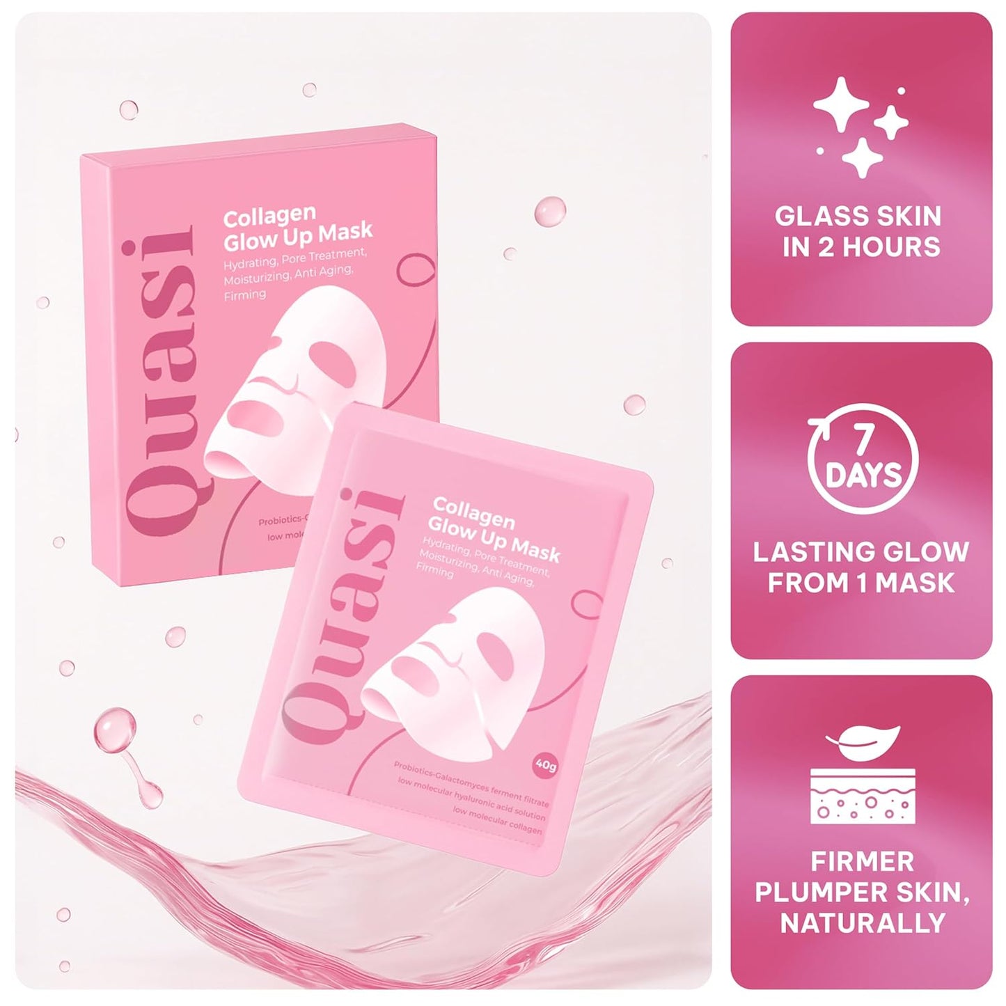 Quasi Bio-Collagen Face Mask Overnight – Hydrating Korean Sheet Mask –
