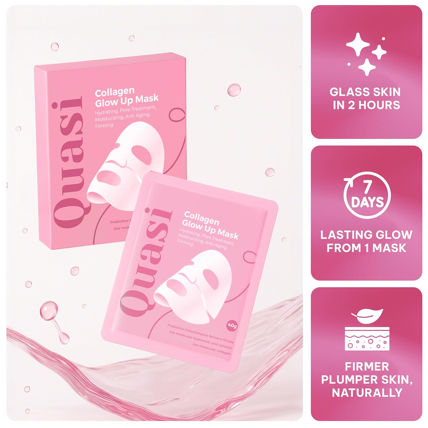 Quasi Bio-Collagen Face Mask Overnight – Hydrating Korean Sheet Mask –