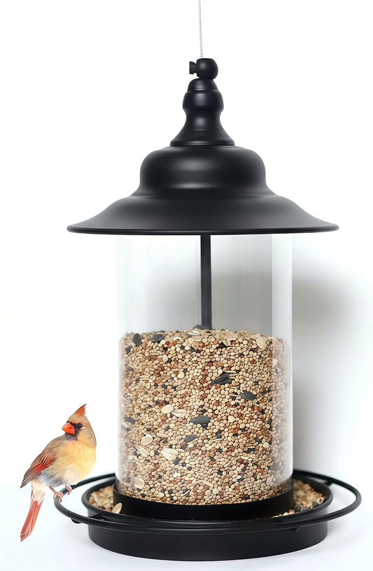 Bird Feeders for Outdoors,Hanging Bird Feeder with Locking Lid, Metal 