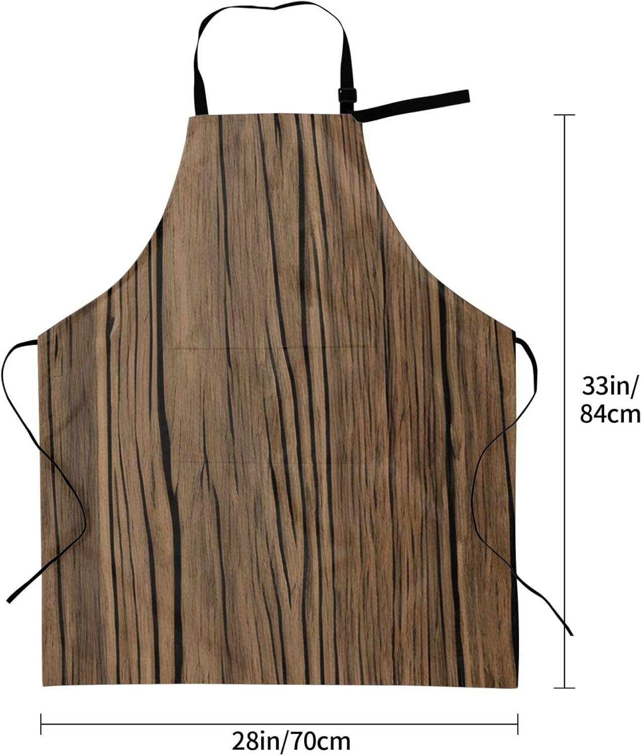 YANYU Wood Grain Print 28x33 In Kitchen Apron Stylish Chef Apron with Pockets for Cooking Baking Painting