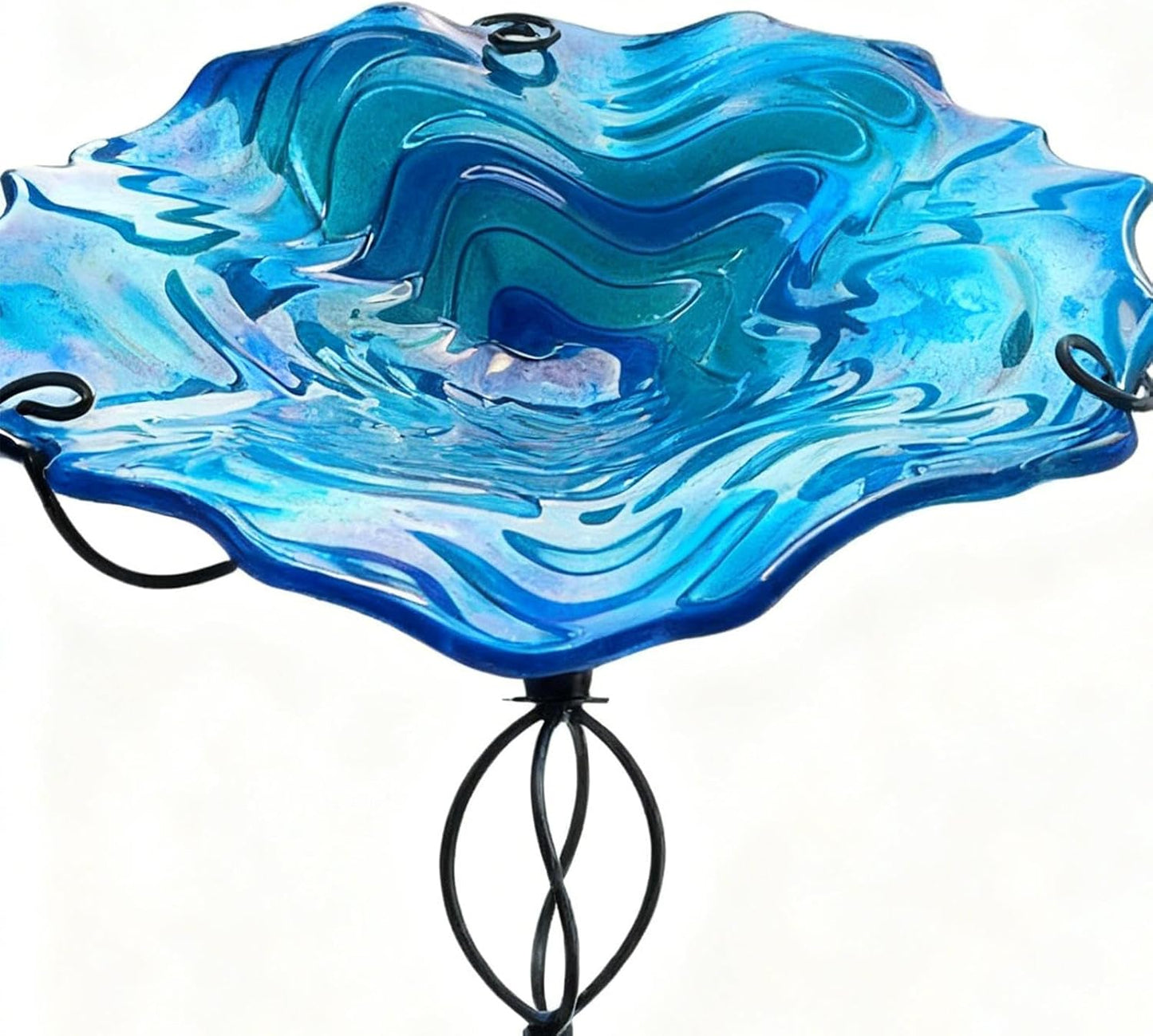 Vintage Bird Bath, Outdoor Feeding Bowl Stand, 32-Inch Garden Accessory Feature, Metal Antique Style Detail, Backyard Feeder Decor Addition, Large Yard Attraction for Home Garden