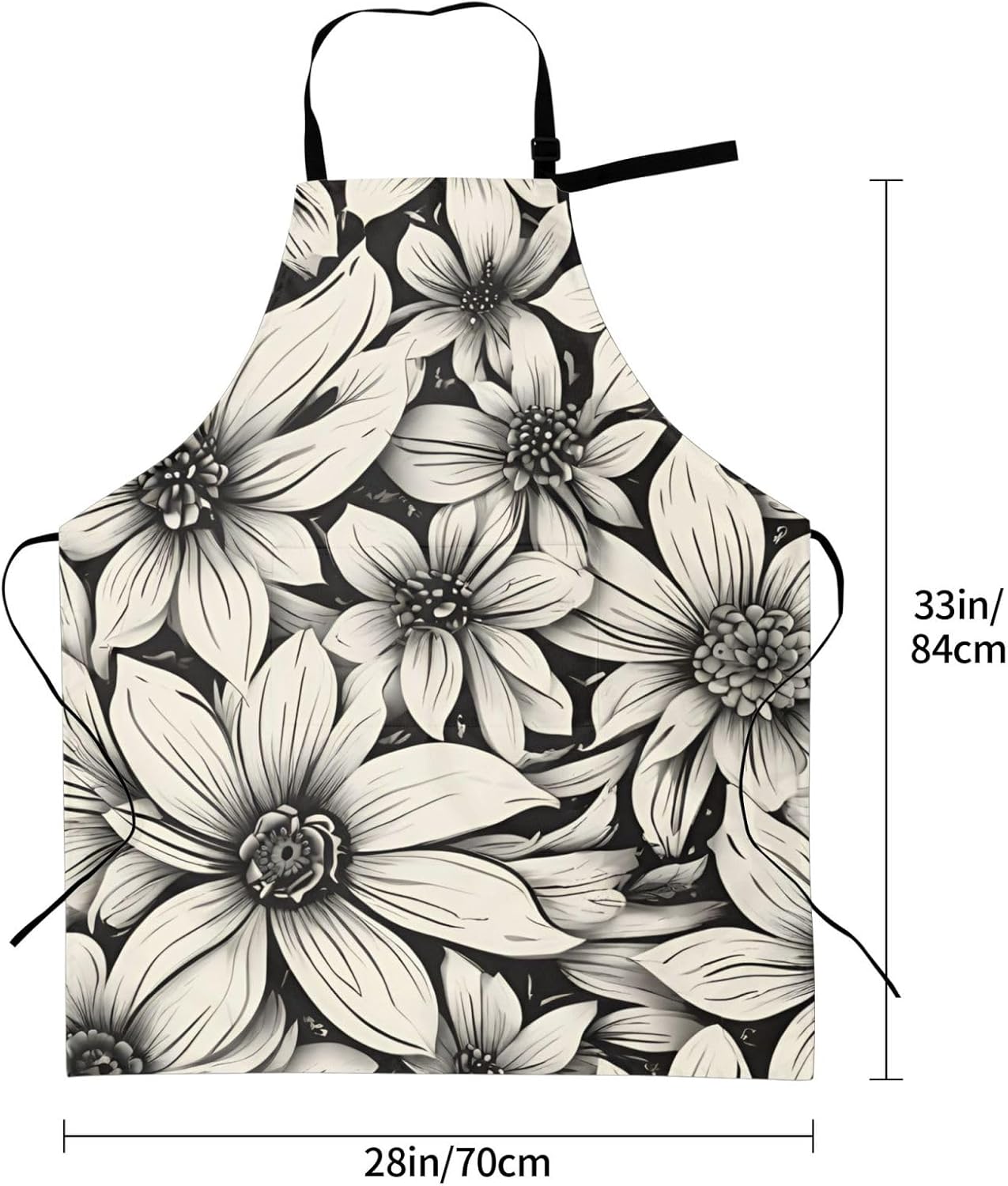 YANYU flower Print 28x33 In Kitchen Apron Stylish Chef Apron with Pock