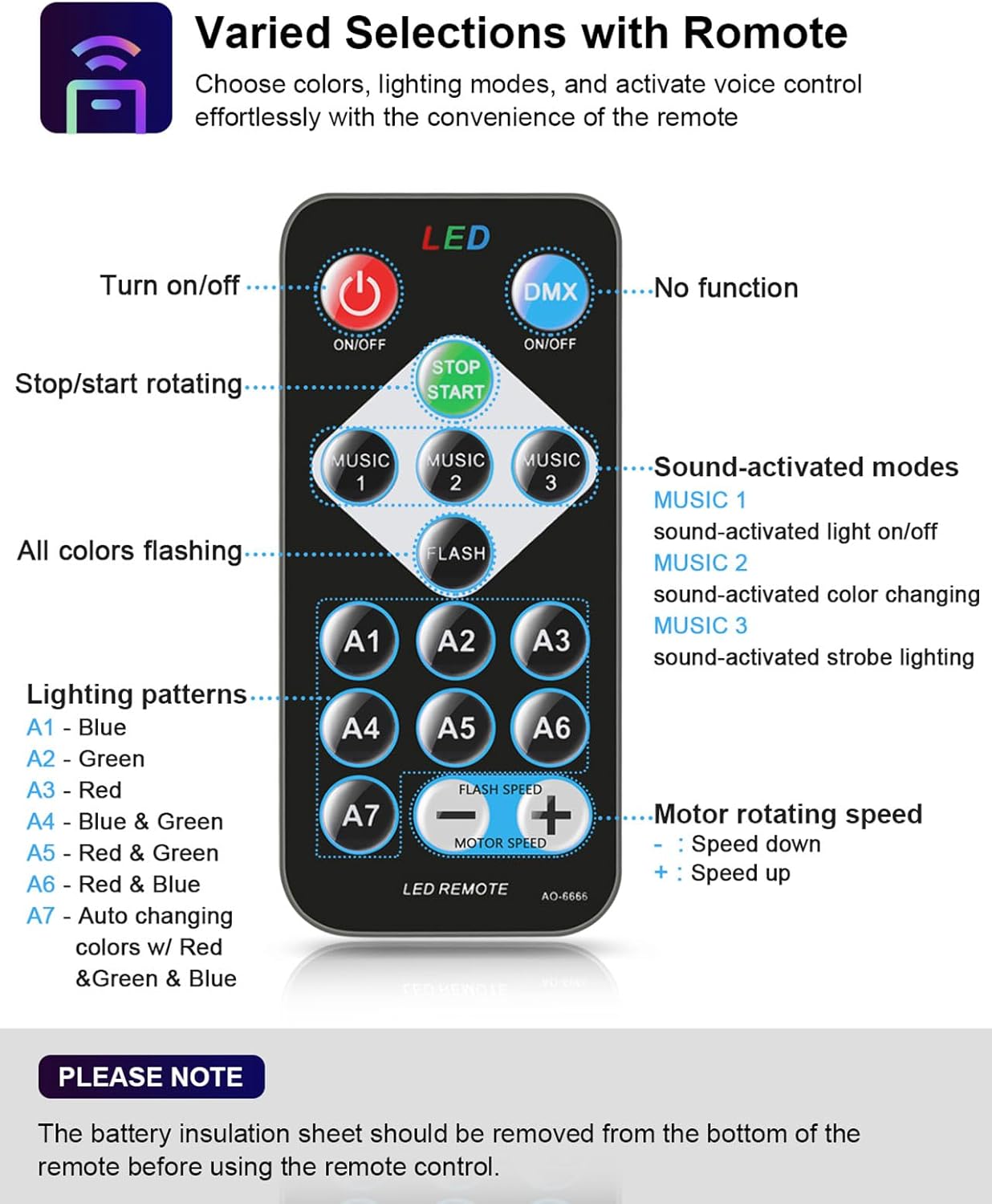 Luditek 2-Pack Sound Activated Party Lights with Remote Control, Disco