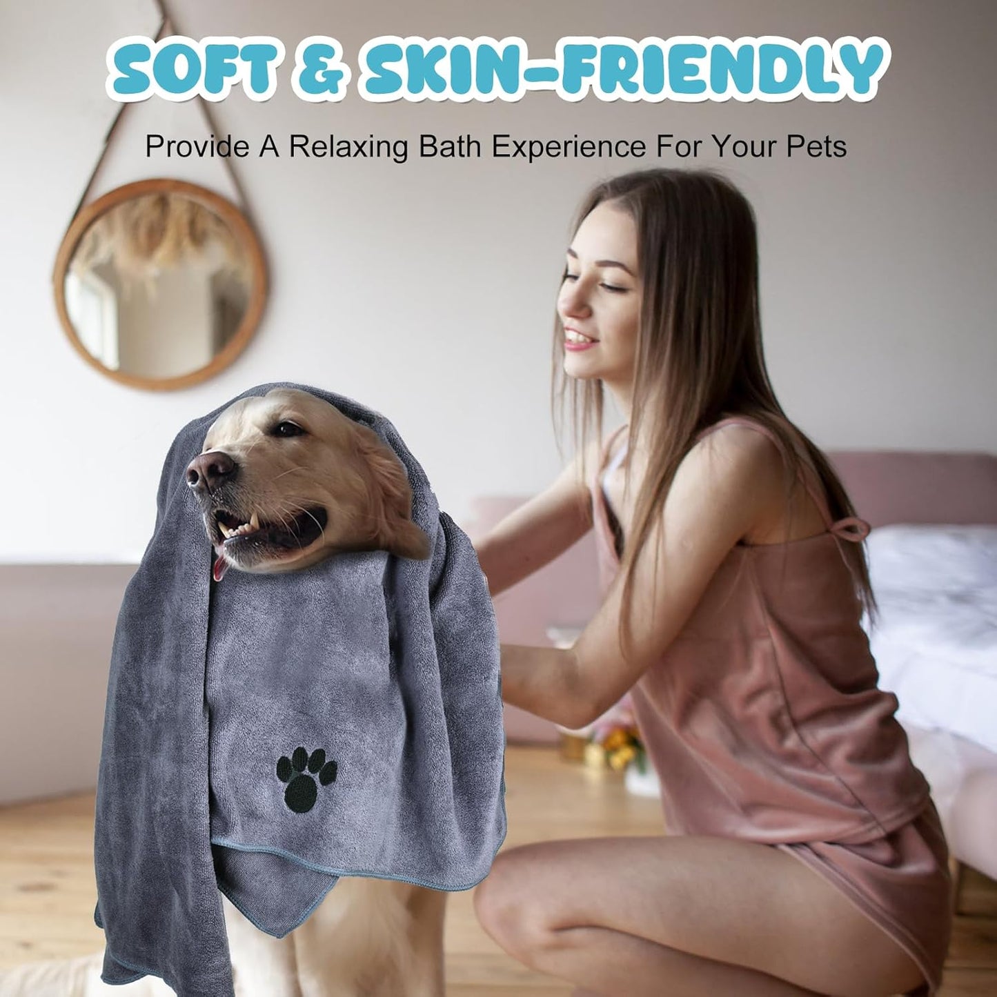 Microfiber Dog Towels for Drying Dogs,40'' X 23.6'', Super Absorbent a
