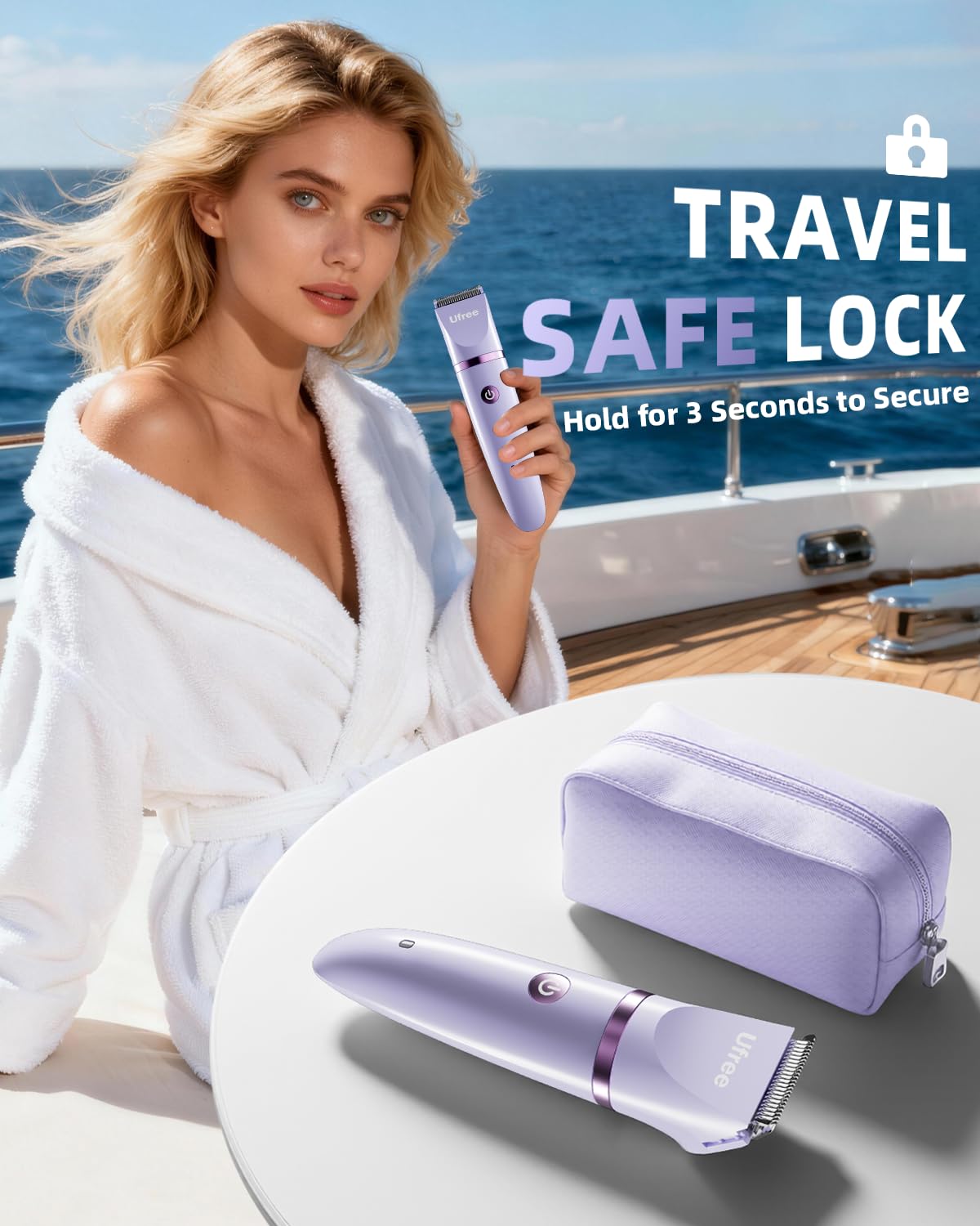 Ufree Bikini Trimmer Electric Razors for Women, Rechargeable Pubic Bod